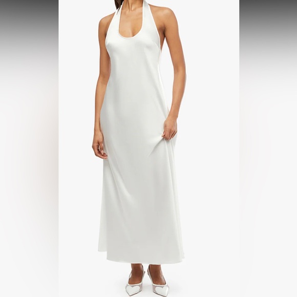 WeWoreWhat Dresses & Skirts - white satin halter neck maxi dress